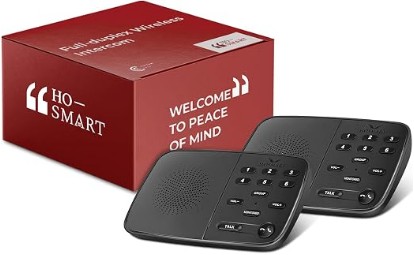 HOSMART UltraSpeak Intercoms Wireless for Home, Full Duplex Wireless Intercom System for Home Use, House Intercom Two Way Real-time Intercom System for Business with 1200 Feet Range (2 Packs)
